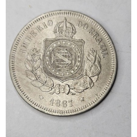 Moeda Brasil 100 reis 1887 Imperio Soberba-FC