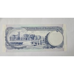 Cedula de Barbados 2 dolares P66 FE