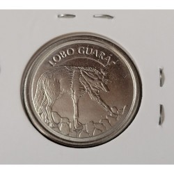 Moeda Brasil 100 cruzeiros 1993 lobo guará Soberba
