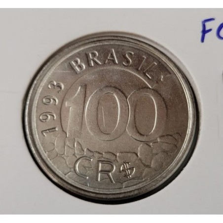Moeda Brasil 100 cruzeiros 1993 lobo guará Soberba