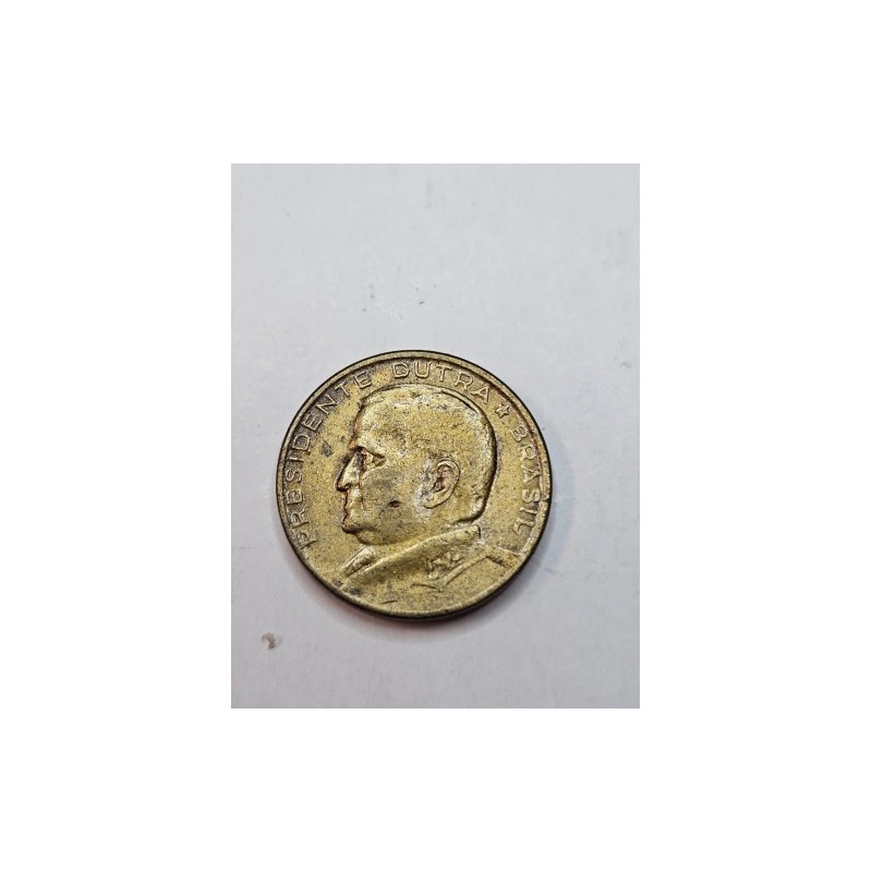 V218 Moeda Brasil 50 centavos 1951 Gaspar Dutra MBC