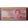 Cédula Eastern caribean states 1 dólar 1985 P21 FE  Rainha Elizabeth II