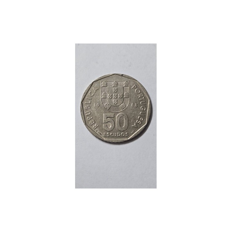 Moeda de Portugal 50 escudos 1988