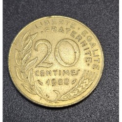 Moeda da França 20 centimes 1988