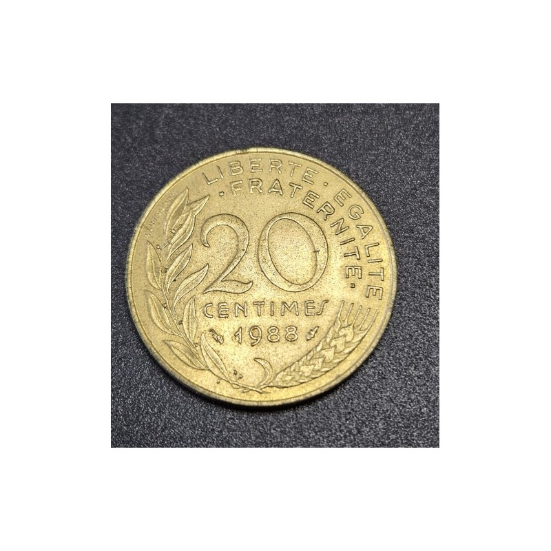 Moeda da França 20 centimes 1988