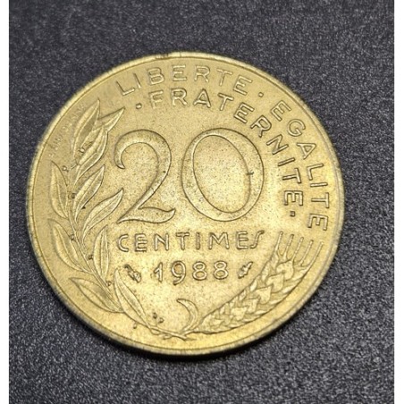 Moeda da França 20 centimes 1988