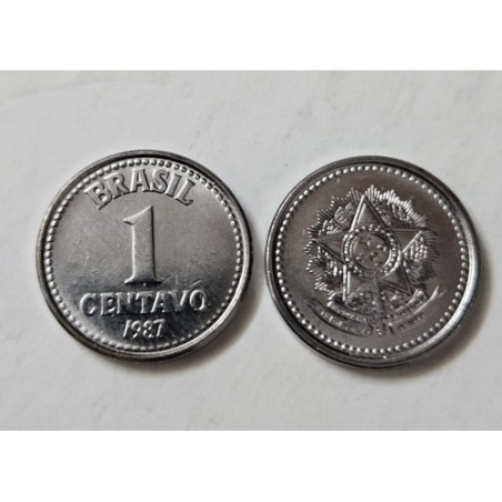 Moeda Brasil 1 centavo 1987 data difícil FC