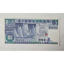 Cédula de Cingapura 1 dólar P18 FE 1987