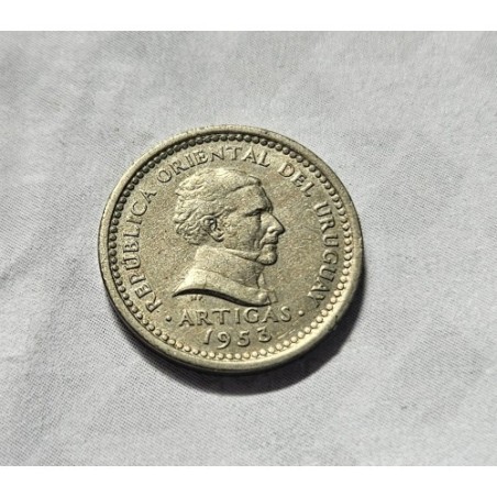 Moeda do Uruguai 2 centesimos 1953