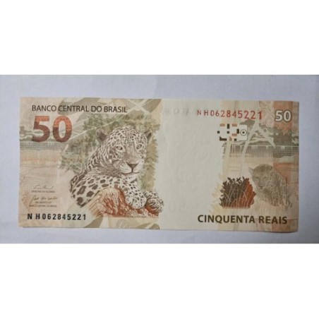 Cédula Brasil 50 reais Letras NH Haddad FE
