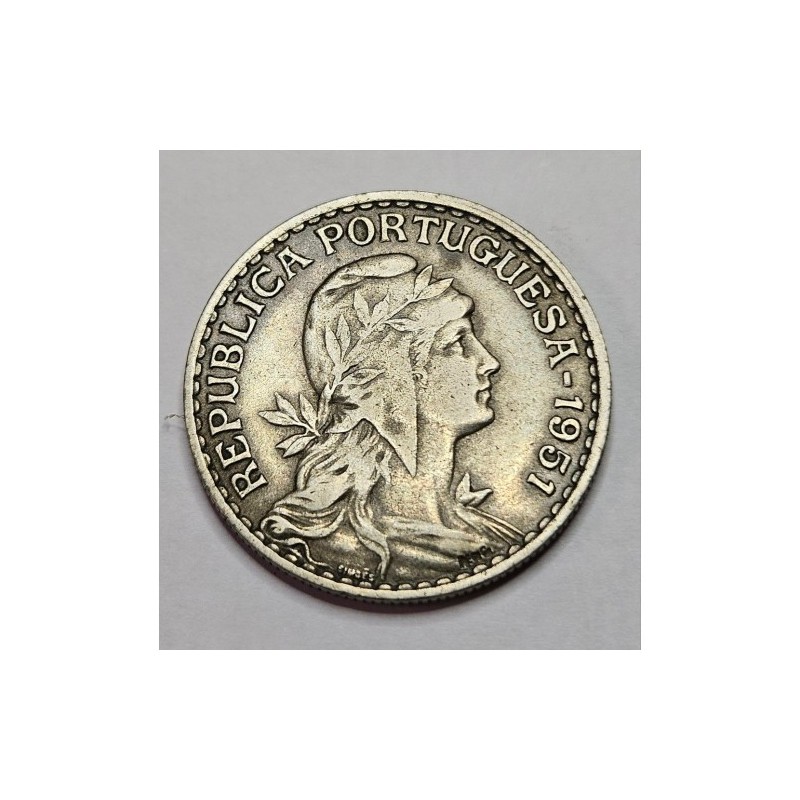 Moeda de Portugal 1 escudo KM578 1951