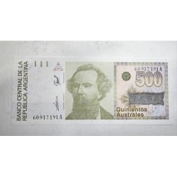 Cédula da Argentina 500 australes P328 FE