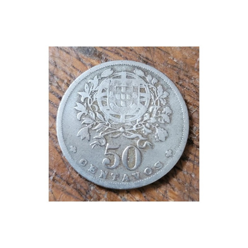 Moeda de Portugal 50 centavos 1944