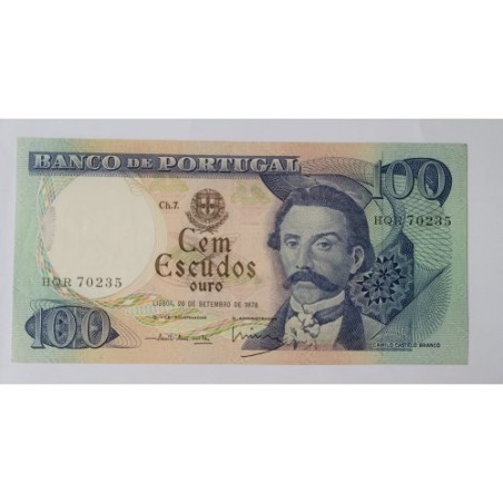 Cédula de Portugal 100 escudos ouro 1965 P169 Soberba