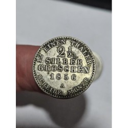 Moeda Prússia Alemanha KM463 2 meio Silber groschen 1856 A