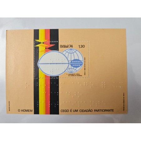 Bloco Selo 1974 V Assembleia Geral do Conselho Mundial WCWB