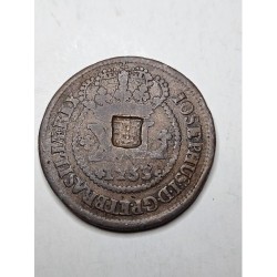 C112 Moeda Brasil XL reis 1753 Carimbo Escudete Cobre Colonia MBC