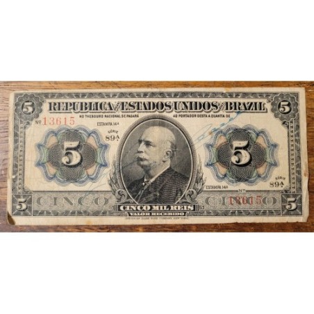 Cédula Brasil 5 mil reis R095 Bc-mbc