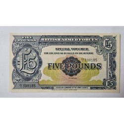 Cédula da Inglaterra 5 libras forças armadas britânicas FE M23