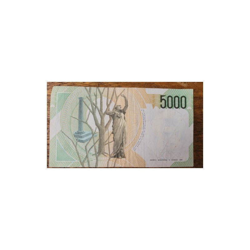 Cédula da Itália 5000 liras P111 Mbc