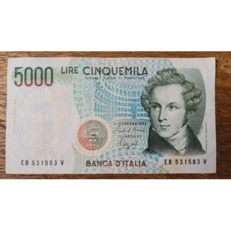 Cédula da Itália 5000 liras P111 Mbc