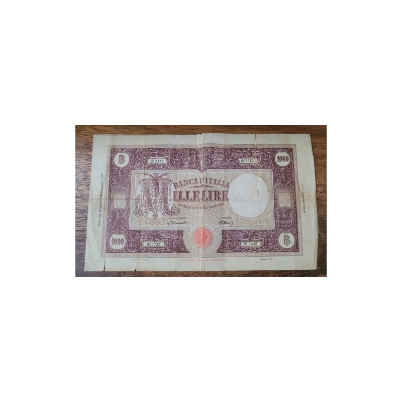 Cédula da Itália 1000 liras 1943 P72a Mbc