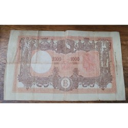 Cédula da Itália 1000 liras 1943 P72a Mbc