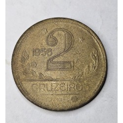 Moeda Brasil 2 cruzeiros 1956 Modulo Maior Escassa V251