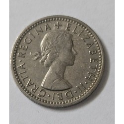 Moeda da Inglaterra 6 pence 1956 Rainha Elizabeth II