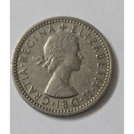 Moeda da Inglaterra 6 pence 1956 Rainha Elizabeth II