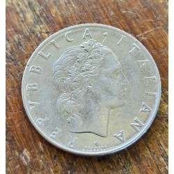 Moeda da Itália 50 liras 1967