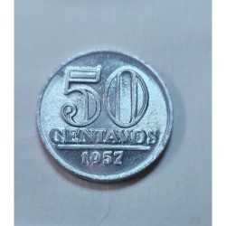 V269 Moeda Brasil 50 centavos 1957 aluminio S-FC