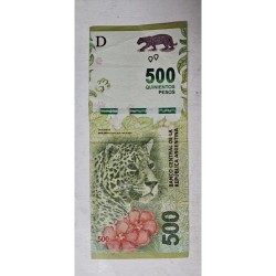 Cédula da Argentina 500 pesos mbc