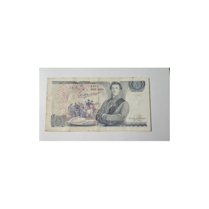 Cédula da Inglaterra 5 libras P389 MBC Rainha Elizabeth II