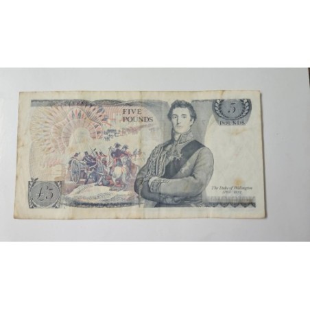 Cédula da Inglaterra 5 libras P389 MBC Rainha Elizabeth II