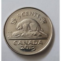 Moeda do Canadá 5 cents 2013 rainha Elizabeth II