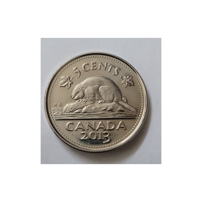 Moeda do Canadá 5 cents 2013 rainha Elizabeth II