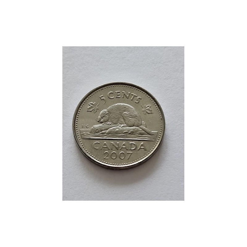 Moeda do Canadá 5 cents 2007 Rainha Elizabeth II