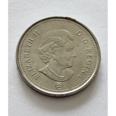 Moeda do Canadá 5 cents 2007 Rainha Elizabeth II