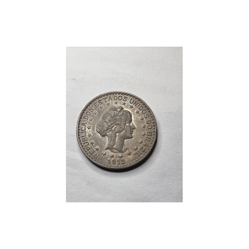 Moeda Brasil 1000 reis 1913 estrelas soltas linda patina  Soberba