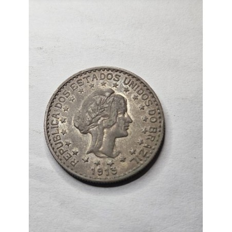 Moeda Brasil 1000 reis 1913 estrelas soltas linda patina  Soberba