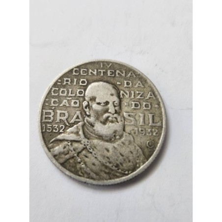 Moeda Brasil republica prata IV centenario Colonização 2000 réis 1932 MBC