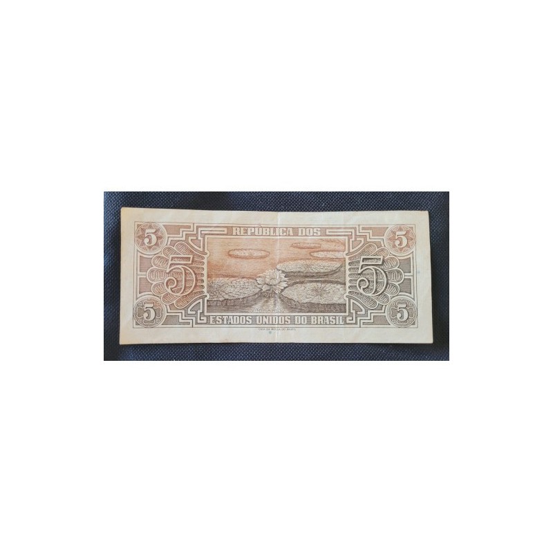 Cédula Brasil 5 cruzeiros índio série 023 Mbc