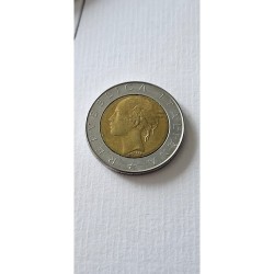 Moeda da Itália 500 liras 1984 Bimetalica