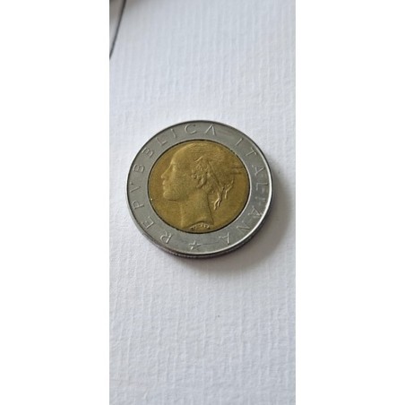 Moeda da Itália 500 liras 1984 Bimetalica
