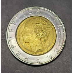 Moeda da Itália 500 liras 1995 bimetálica