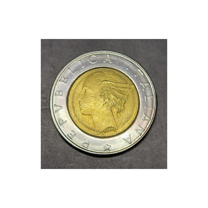 Moeda da Itália 500 liras 1995 bimetálica