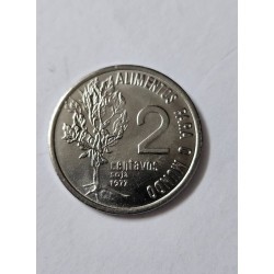 Moeda Brasil 2 centavos 1977 FAO S-FC