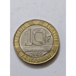 Moeda da França 10 francos 1989