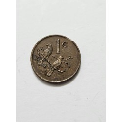 Adquira esta autêntica moeda de 1 Cent da África do Sul, cunhada em 1975, apresentando o brasão nacional e belos pássaros no rev